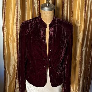 Vintage Velvet Burgundy Blazer
